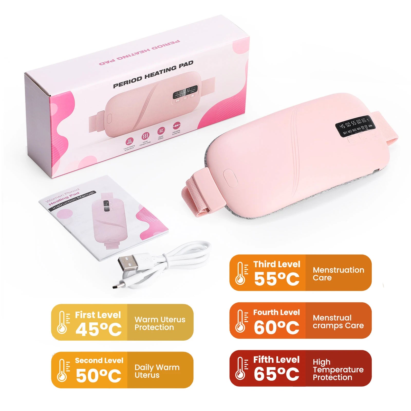 Electric Heating Pad Menstrual Cramp Massager