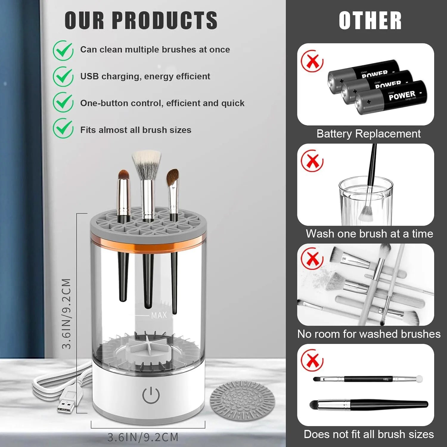 Portable Electric Makeup Brush Cleaner