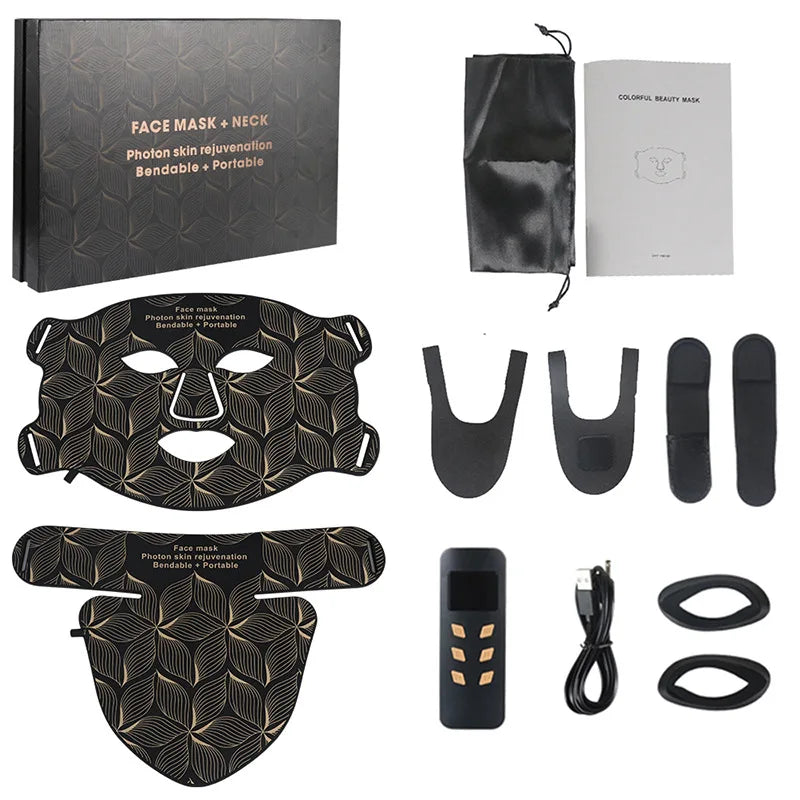 Facial LED Mask with Neck Red Light Near Infrared Therapy
